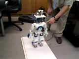 Nao during a pushing experiment.